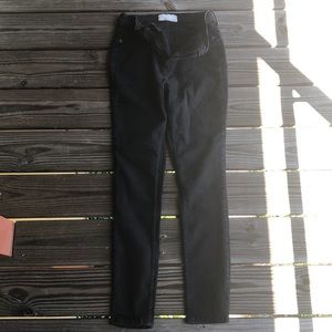Free People High Rise Straight Leg Black Jeans